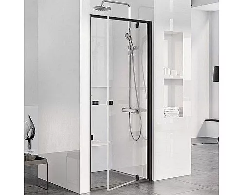 Приобрести Душевая дверь Ravak Pivot PDOP1-90 03G70300Z1 профиль Черный стекло Transparent в магазине сантехники Santeh-Crystal.ru