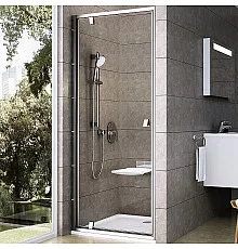 Душевая дверь Ravak Pivot PDOP1-90 03G70U00Z1 профиль Сатин ручка Хром стекло Transparent