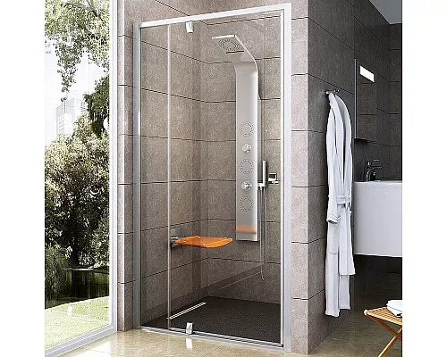 Купить Душевая дверь Ravak Pivot PDOP2-110 03GD0C00Z1 профиль Хром ручка Хром стекло Transparent в магазине сантехники Santeh-Crystal.ru