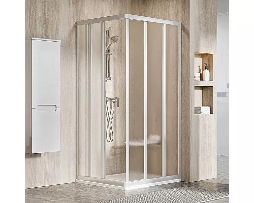 Приобрести Душевая дверь Ravak Supernova ASRV3-75 15V30U02ZG профиль Сатин стекло Grape в магазине сантехники Santeh-Crystal.ru