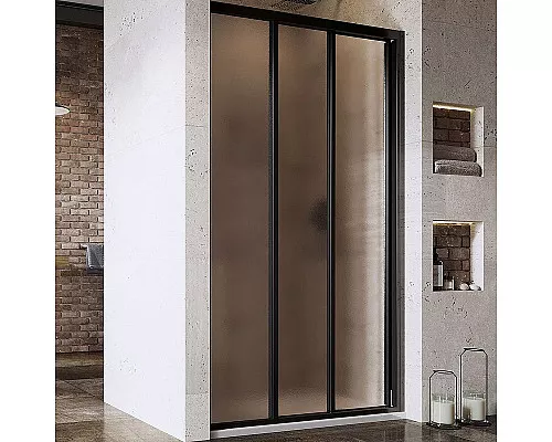 Купить Душевая дверь Ravak Supernova ASDP3-110 00VD03R2ZG профиль Черный стекло Grape в магазине сантехники Santeh-Crystal.ru