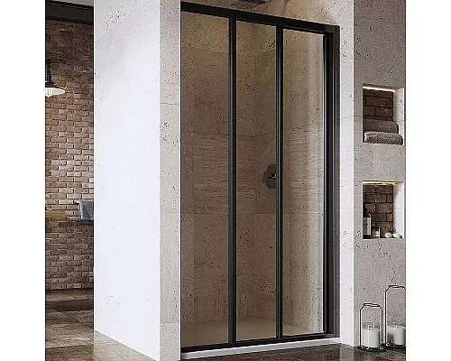 Заказать Душевая дверь Ravak Supernova ASDP3-130 00VJ03R2Z1 профиль Черный стекло Transparent в магазине сантехники Santeh-Crystal.ru