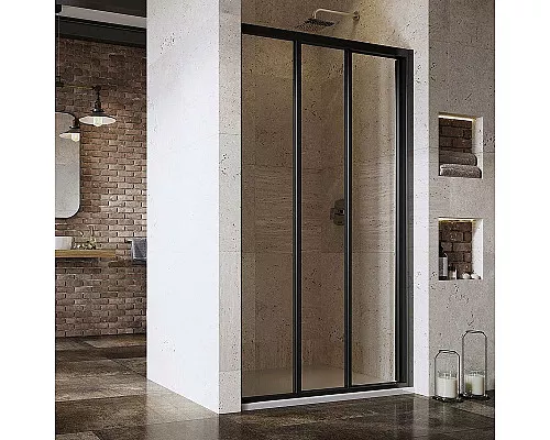 Заказать Душевая дверь Ravak Supernova ASDP3-130 00VJ03R2Z1 профиль Черный стекло Transparent в магазине сантехники Santeh-Crystal.ru