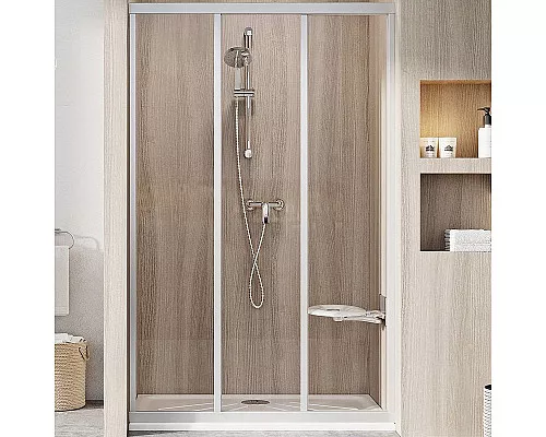 Приобрести Душевая дверь Ravak Supernova ASDP3-90 00V70UR2Z1 профиль Сатин стекло Transparent в магазине сантехники Santeh-Crystal.ru