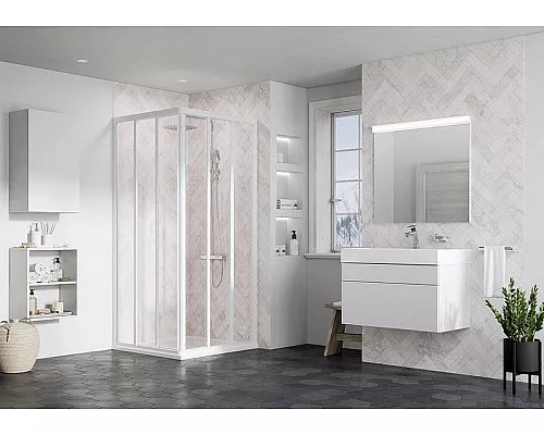 Приобрести Душевая дверь Ravak Supernova ASRV3-75 198 15V301R2Z1 профиль Белый стекло Transparent в магазине сантехники Santeh-Crystal.ru