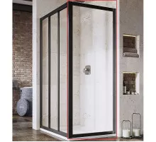 Душевая стенка Ravak Supernova APSS-75 940303R2Z1 профиль Черный стекло Transparent