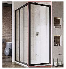 Душевая стенка Ravak Supernova APSS-75 940303R2Z1 профиль Черный стекло Transparent