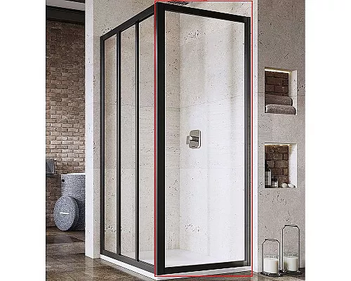 Заказать Душевая стенка Ravak Supernova APSS-75 940303R2Z1 профиль Черный стекло Transparent в магазине сантехники Santeh-Crystal.ru