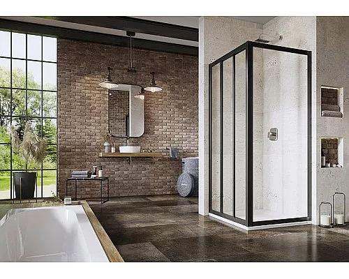 Заказать Душевая стенка Ravak Supernova APSS-75 940303R2Z1 профиль Черный стекло Transparent в магазине сантехники Santeh-Crystal.ru