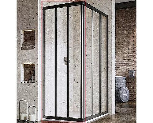 Заказать Душевая дверь Ravak Supernova ASRV3-75 198 15V303R2Z1 профиль Черный стекло Transparent в магазине сантехники Santeh-Crystal.ru