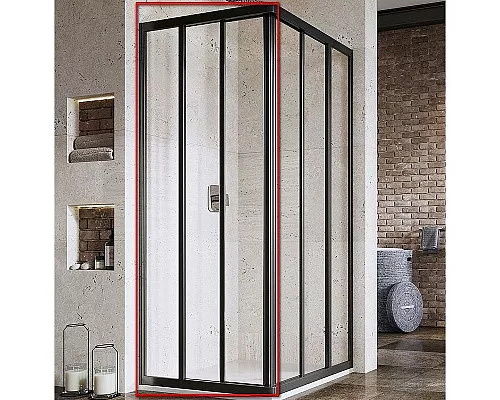 Заказать Душевая дверь Ravak Supernova ASRV3-80 198 15V403R2Z1 профиль Черный стекло Transparent в магазине сантехники Santeh-Crystal.ru