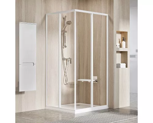 Купить Душевая дверь Ravak Supernova SRV2-90 195 S 14V701O2Z1 профиль Белый стекло Transparent в магазине сантехники Santeh-Crystal.ru