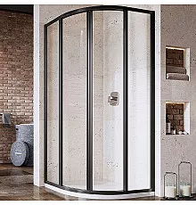 Душевой уголок Ravak Supernova SKCP4-80 80x80 3114O302Z1 профиль Черный стекло Transparent