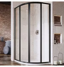 Душевой уголок Ravak Supernova SKCP4-90 90x90 3117O302Z1 профиль Черный стекло Transparent