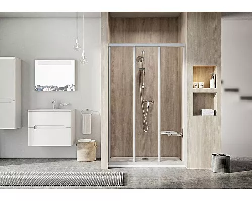 Купить Душевая дверь Ravak Supernova ASDP3-110 00VD0UR2Z1 профиль Сатин стекло Transparent в магазине сантехники Santeh-Crystal.ru