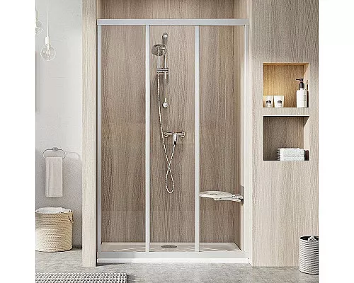 Купить Душевая дверь Ravak Supernova ASDP3-110 00VD0UR2Z1 профиль Сатин стекло Transparent в магазине сантехники Santeh-Crystal.ru