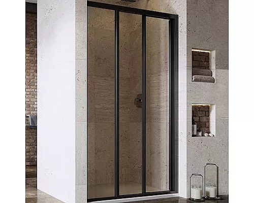Купить Душевая дверь Ravak Supernova ASDP3-110 00VD03R2Z1 профиль Черный стекло Transparent в магазине сантехники Santeh-Crystal.ru