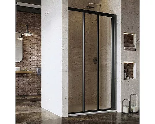 Приобрести Душевая дверь Ravak Supernova ASDP3-120 00VG03R2Z1 профиль Черный стекло Transparent в магазине сантехники Santeh-Crystal.ru