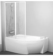 Шторка на ванну Ravak Supernova VSK2 Rosa 150 L 76L8010041 профиль Белый витраж пластик Rain