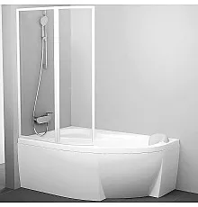 Шторка на ванну Ravak Supernova VSK2 Rosa 150 L 76L80100Z1 профиль Белый стекло Transparent