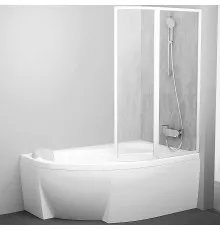 Шторка на ванну Ravak Supernova VSK2 Rosa 160 R 76P9010041 профиль Белый витраж пластик Rain