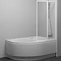 Шторка на ванну Ravak Supernova VSK2 Rosa 160 R 76P90100Z1 профиль Белый стекло Transparent