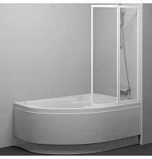 Шторка на ванну Ravak Supernova VSK2 Rosa 160 R 76P90100Z1 профиль Белый стекло Transparent