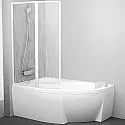 Шторка на ванну Ravak Supernova VSK2 Rosa 170 L 76LB010041 профиль Белый витраж пластик Rain