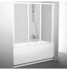 Шторка на ванну Ravak Supernova AVDP3-120 40VG010241 профиль Белый витраж пластик Rain