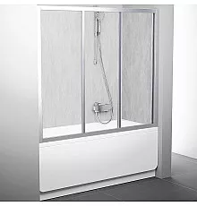 Шторка на ванну Ravak Supernova AVDP3-120 40VG0U0241 профиль Сатин витраж пластик Rain