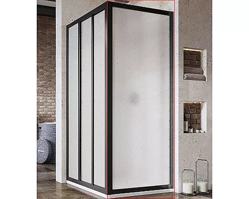 Приобрести Душевая стенка Ravak Supernova APSS-90 940703R211 профиль Черный пластик Pearl в магазине сантехники Santeh-Crystal.ru