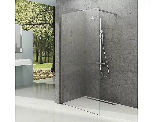 Заказать Душевая перегородка Ravak Walk-In Wall 80 GW9W40C00Z1 профиль Хром стекло Transparent в магазине сантехники Santeh-Crystal.ru