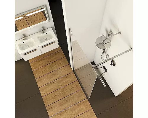 Приобрести Душевая перегородка Ravak Walk-In Wall 150 GW9WP0C00Z1 профиль Хром стекло Transparent в магазине сантехники Santeh-Crystal.ru