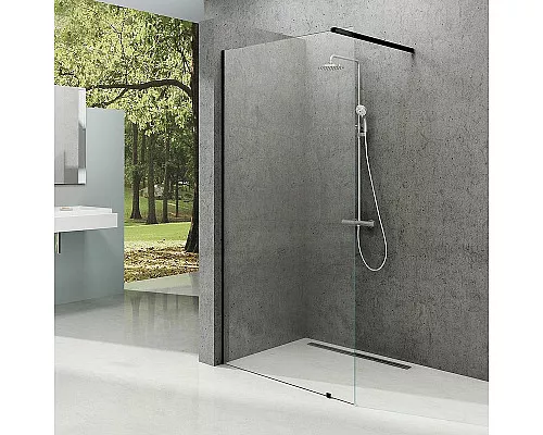 Заказать Душевая перегородка Ravak Walk-In Wall 60 GW9W00300Z1 профиль Черный стекло Transparent в магазине сантехники Santeh-Crystal.ru