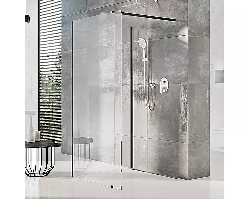 Купить Душевая перегородка Ravak ST Walk-In Corner 110x80 GW1CD4300Z1 профиль Черный стекло Transparent в магазине сантехники Santeh-Crystal.ru