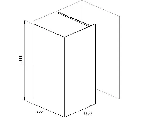 Купить Душевая перегородка Ravak ST Walk-In Corner 110x80 GW1CD4300Z1 профиль Черный стекло Transparent в магазине сантехники Santeh-Crystal.ru
