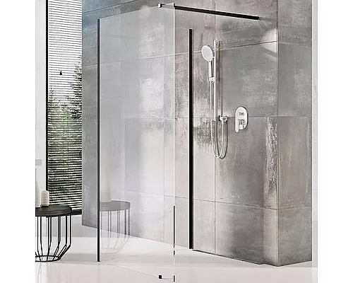 Купить Душевая перегородка Ravak ST Walk-In Corner 110x80 GW1CD4300Z1 профиль Черный стекло Transparent в магазине сантехники Santeh-Crystal.ru