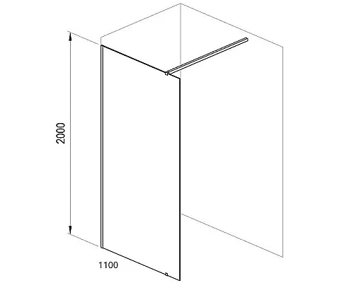 Купить Душевая перегородка Ravak Walk-In Wall 110 GW9WD0300Z1 профиль Черный стекло Transparent в магазине сантехники Santeh-Crystal.ru