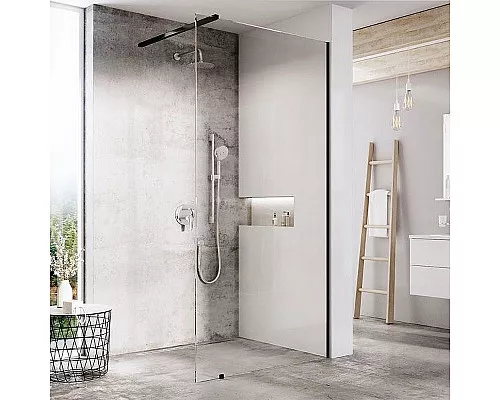 Заказать Душевая перегородка Ravak Walk-In Wall 120 GW9WG0300Z1 профиль Черный стекло Transparent в магазине сантехники Santeh-Crystal.ru