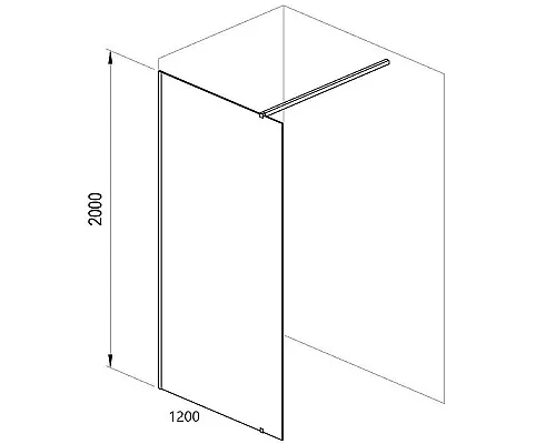 Заказать Душевая перегородка Ravak Walk-In Wall 120 GW9WG0300Z1 профиль Черный стекло Transparent в магазине сантехники Santeh-Crystal.ru