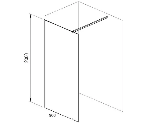 Приобрести Душевая перегородка Ravak Walk-In Wall 90 GW9W70300Z1 профиль Черный стекло Transparent в магазине сантехники Santeh-Crystal.ru