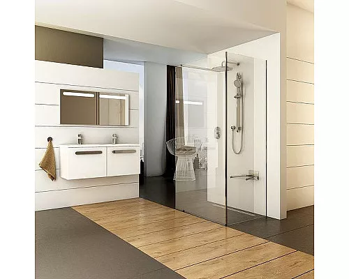 Приобрести Душевая перегородка Ravak ST Walk-In Corner 110х80 GW1CD4C00Z1 профиль Хром стекло Transparent в магазине сантехники Santeh-Crystal.ru