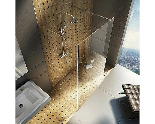 Приобрести Душевая перегородка Ravak ST Walk-In Corner 110х80 GW1CD4C00Z1 профиль Хром стекло Transparent в магазине сантехники Santeh-Crystal.ru