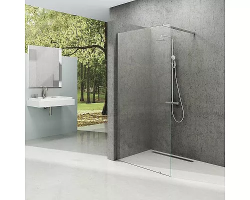 Приобрести Душевая перегородка Ravak Walk-In Wall 90 GW9W70C00Z1 профиль Хром стекло Transparent в магазине сантехники Santeh-Crystal.ru