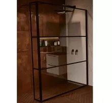 Душевая стенка Riho Grid 140 G004040121 (GB4140030) профиль Черный стекло прозрачное