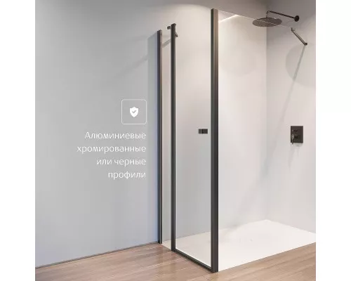 Заказать Душевая стенка Roca Capital 90 M4409016M профиль Черный стекло прозрачное в магазине сантехники Santeh-Crystal.ru