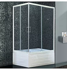 Душевой уголок Royal Bath BP 100х80 RB8100BP-T-R с поддоном профиль Белый стекло прозрачное