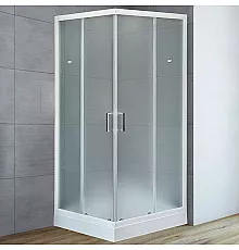 Душевой уголок Royal Bath HP 80х80 RB80HP-C с поддоном профиль Белый стекло матовое