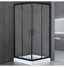 Душевой уголок Royal Bath HP 80х80 RB80HP-T-BL профиль Черный стекло прозрачное