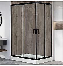 Душевой уголок Royal Bath HP 120х80 RB8120HP-T-BL-L профиль Черный стекло прозрачное